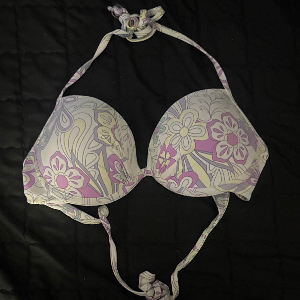 Floral Halter Bikini Top